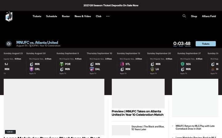 Screenshot of mnufc.com