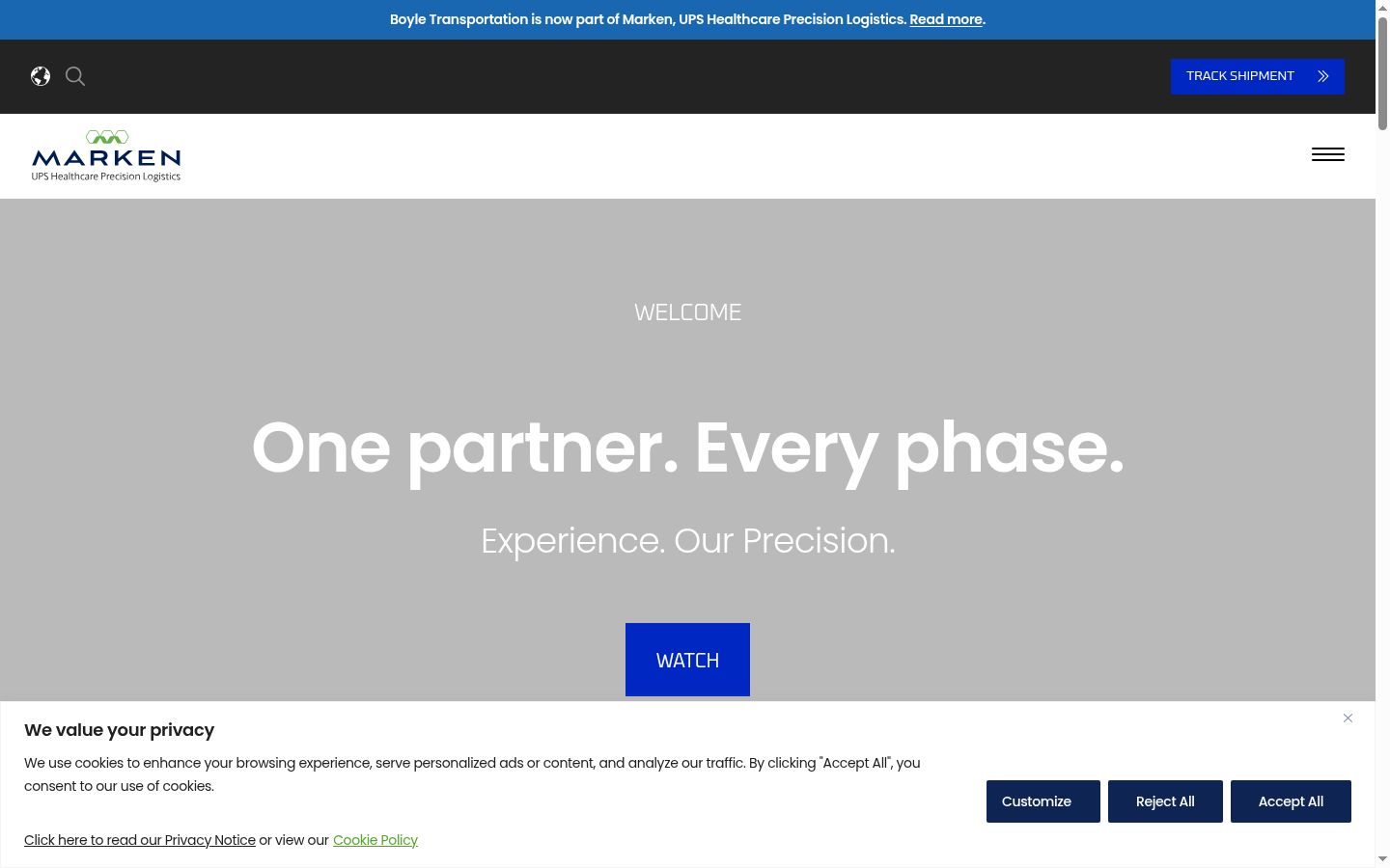 Screenshot del banner di consenso mostrato prima di qualsiasi interazione