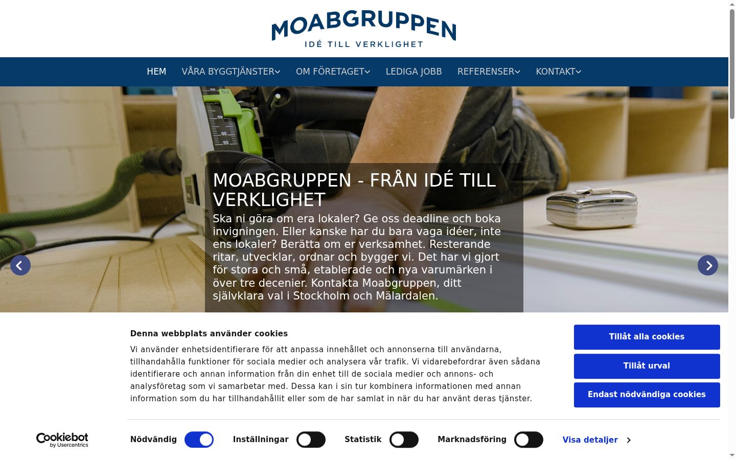 Screenshot des Einwilligungsbanners vor jeglicher Interaktion