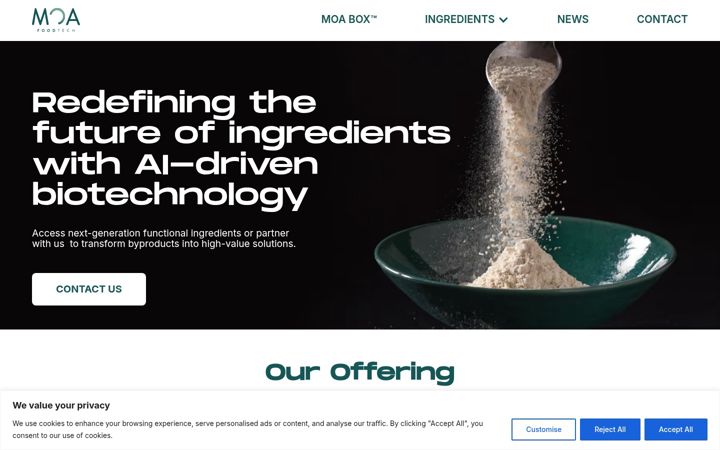 Screenshot of moafoodtech.com