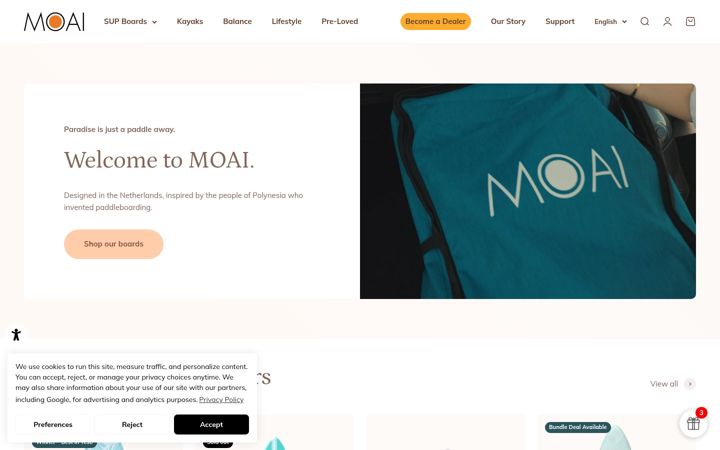 Screenshot of moaithebrand.com