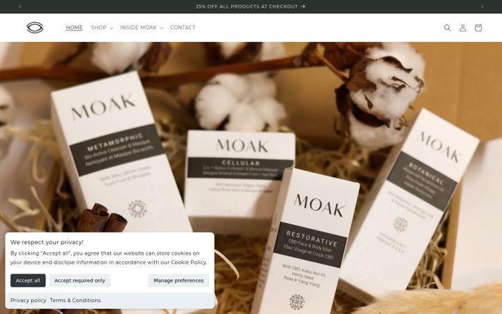 Screenshot of moakskin.com