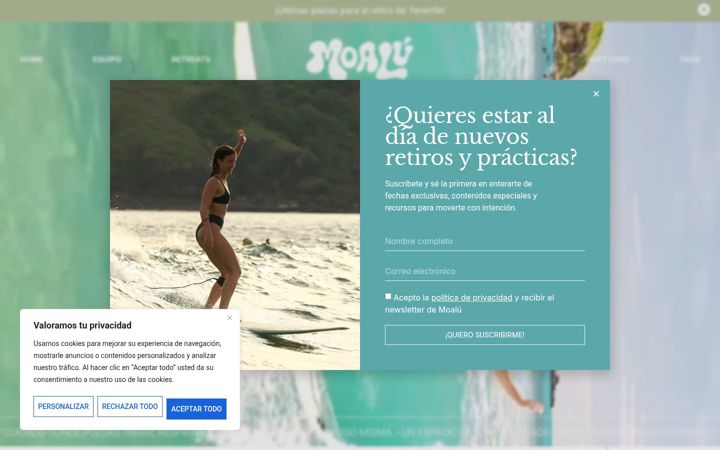 Screenshot of moaluexperience.com