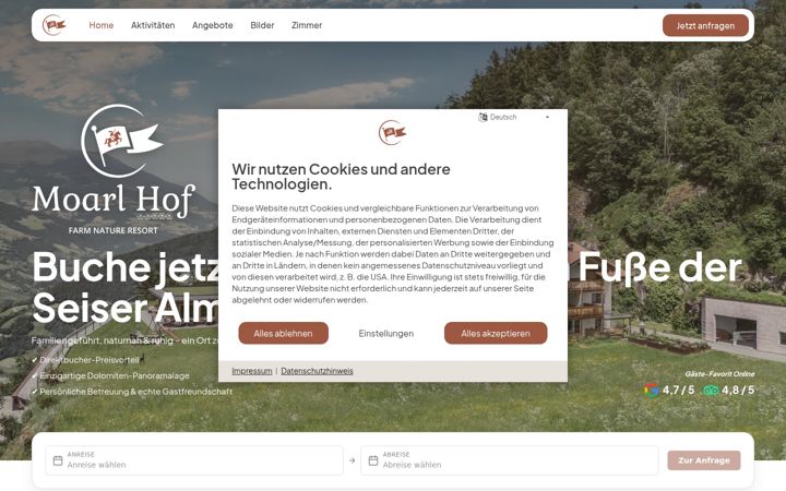Screenshot of moarlhof-resort.com