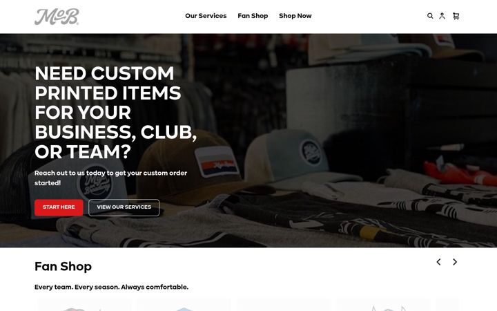 Screenshot of mob-apparel.com
