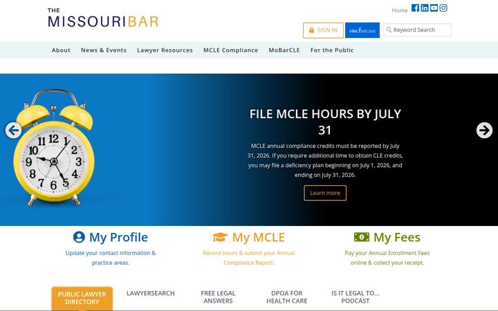 Screenshot of mobar.org