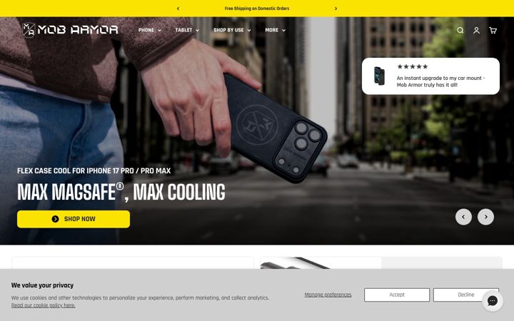 Screenshot of mobarmor.com