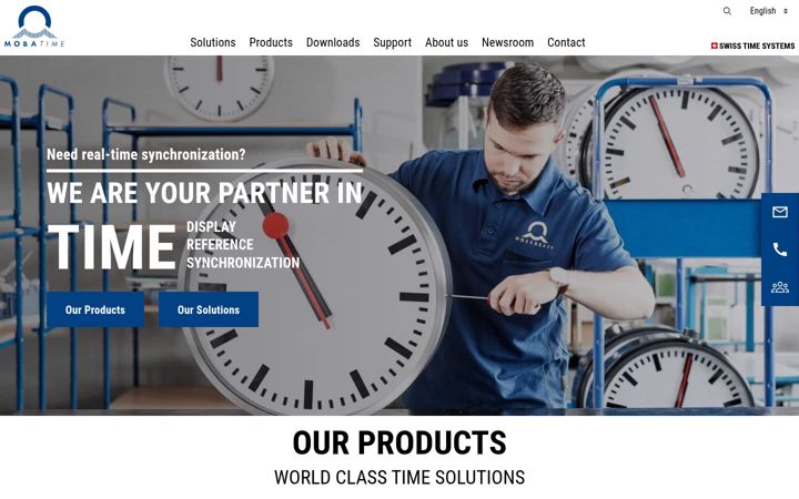 Screenshot of mobatime.com