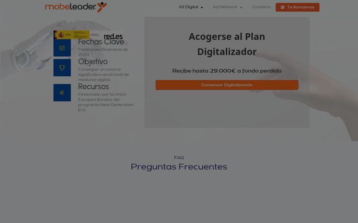 Screenshot of mobeleader.com