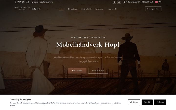 Screenshot of mobelhandverk.no
