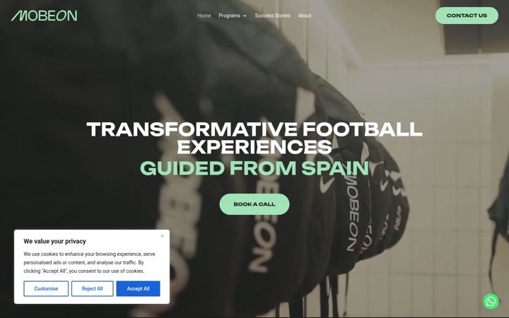 Screenshot of mobeonsports.com