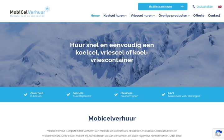 Zrzut ekranu mobicelverhuur.nl