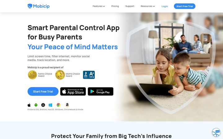 Screenshot of mobicip.com