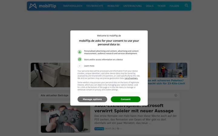Screenshot of mobiflip.de