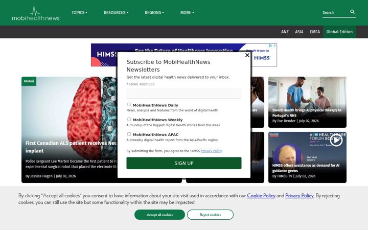 Ekrānuzņēmums no mobihealthnews.com
