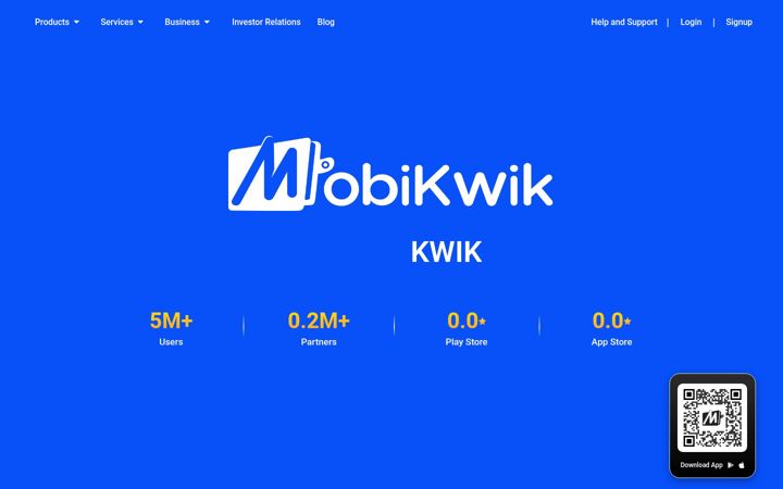 Screenshot di mobikwik.com