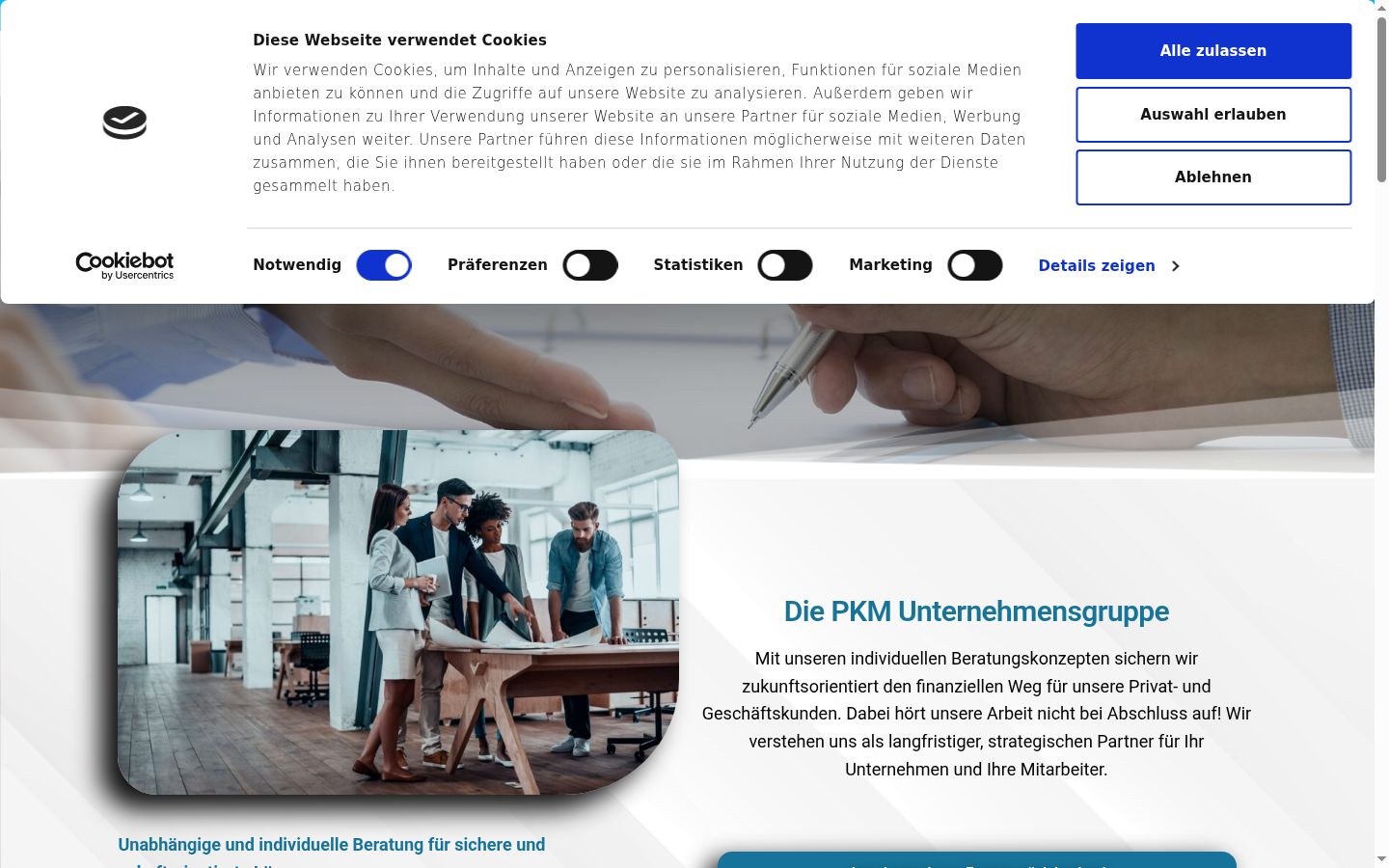 Screenshot of the consent banner shown before any interaction