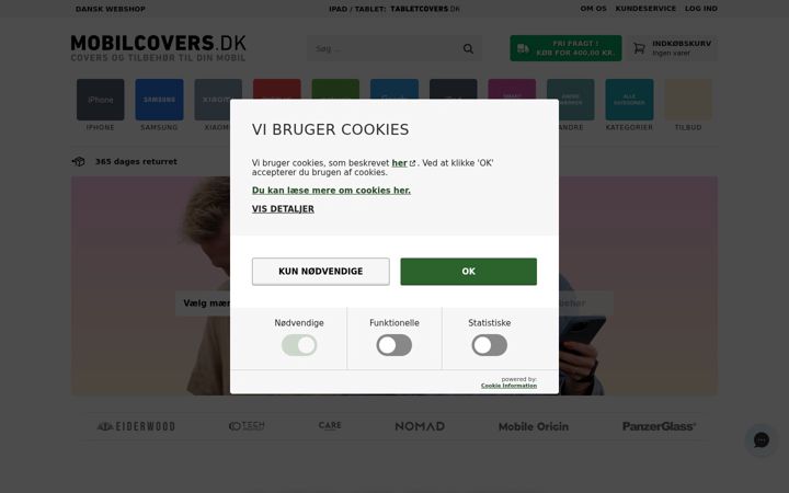 Screenshot of mobilcovers.dk