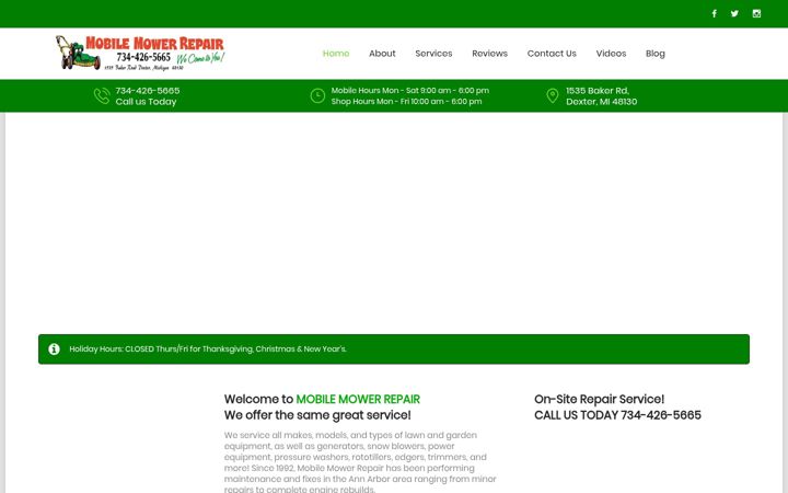 Screenshot of mobile-mower.com