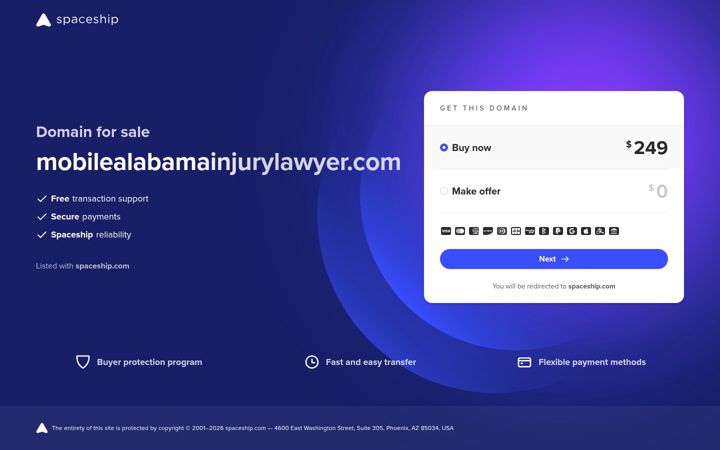 Screenshot of mobilealabamainjurylawyer.com