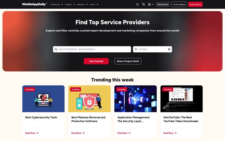 Screenshot of mobileappdaily.com