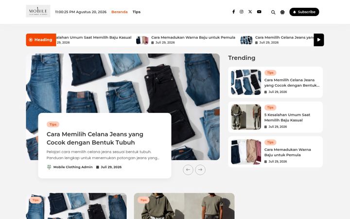 Screenshot of mobileclothingstores.com