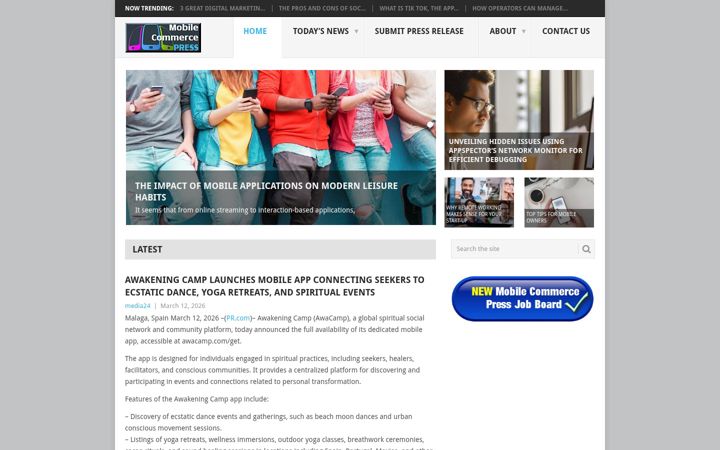 Screenshot of mobilecommercepress.com