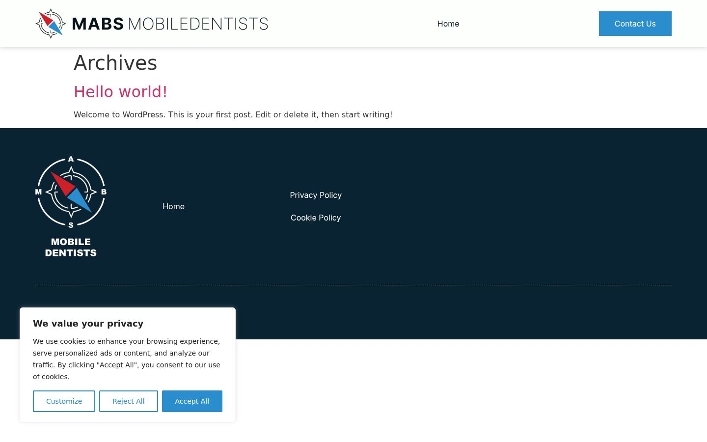 Screenshot of the consent banner shown before any interaction
