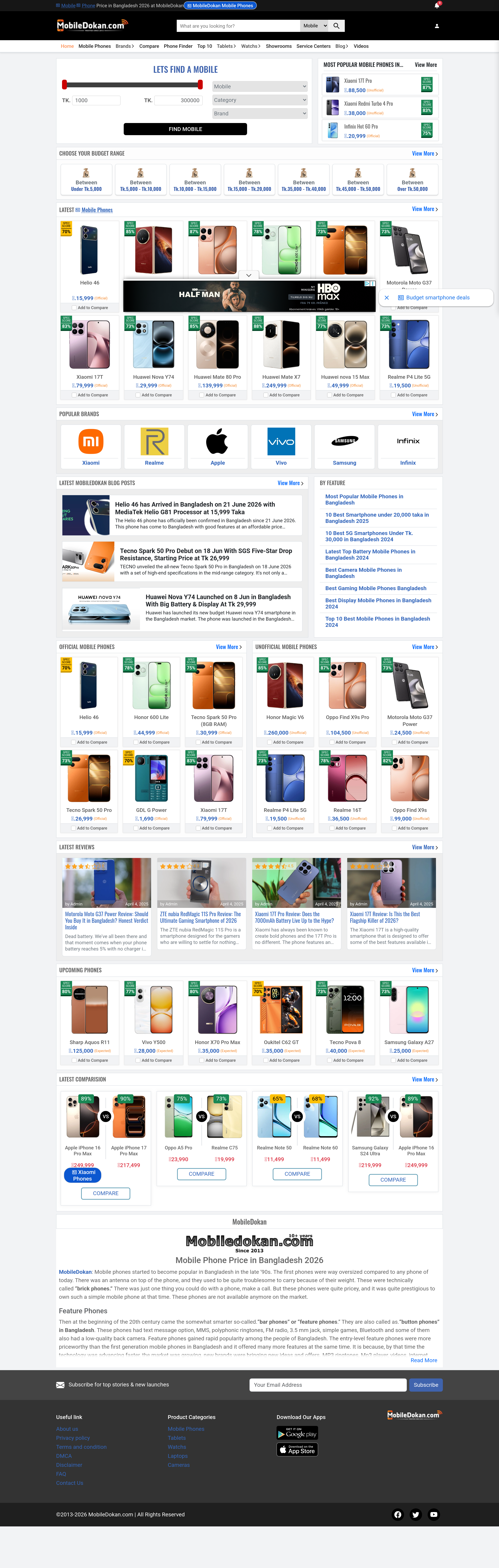 Screenshot of mobiledokan.com