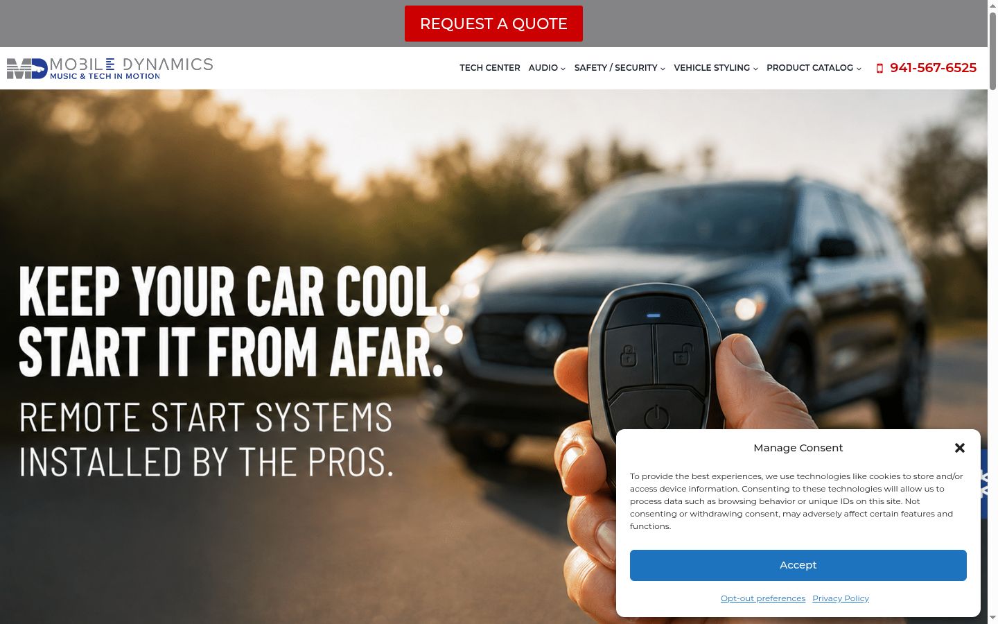 Screenshot of the consent banner shown before any interaction