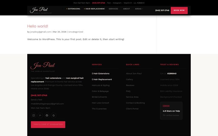 Screenshot of mobilehairbyjonpaul.com
