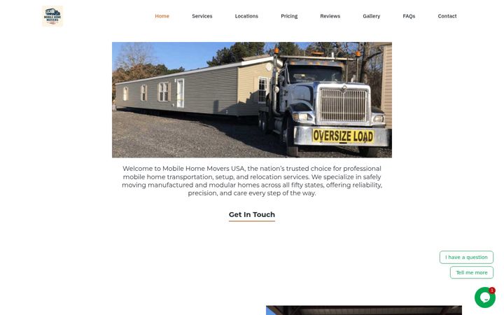 Screenshot of mobilehomemoversusa.com