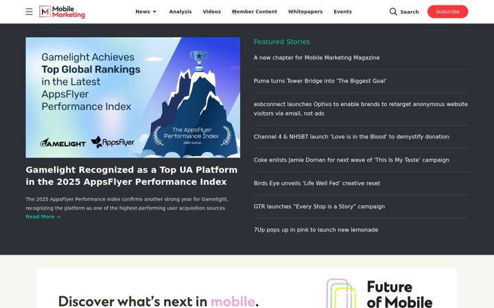 Screenshot of mobilemarketingmagazine.com