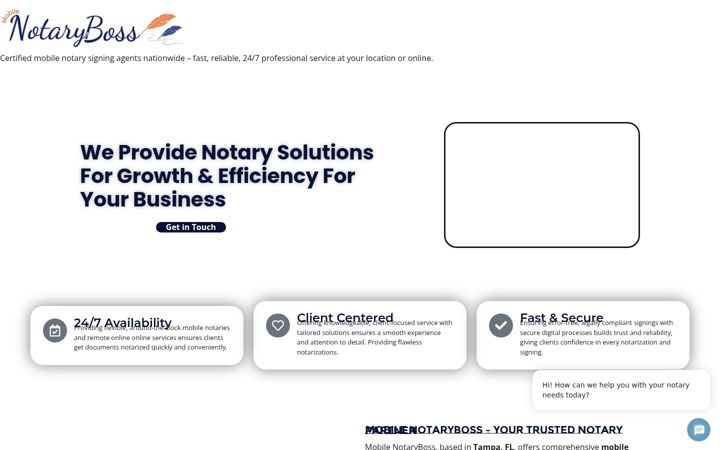 Screenshot of mobilenotaryboss.com