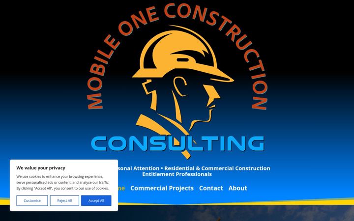 Screenshot of mobileoneconstruction.com