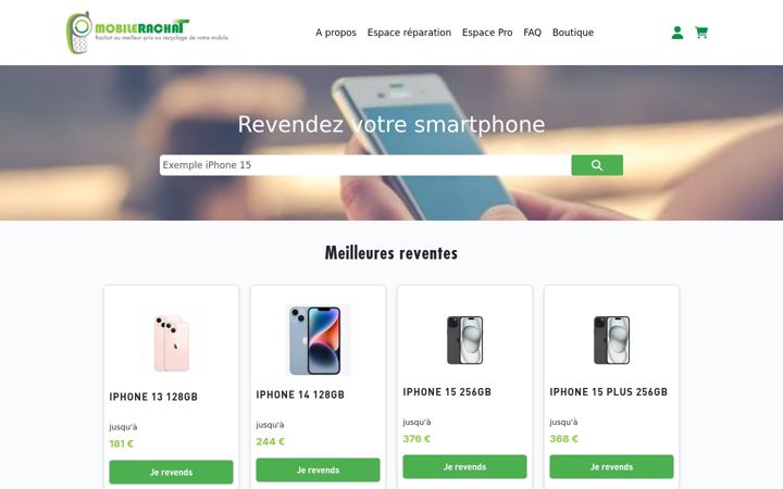 Screenshot of mobilerachat.com