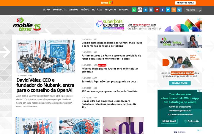 Screenshot of mobiletime.com.br