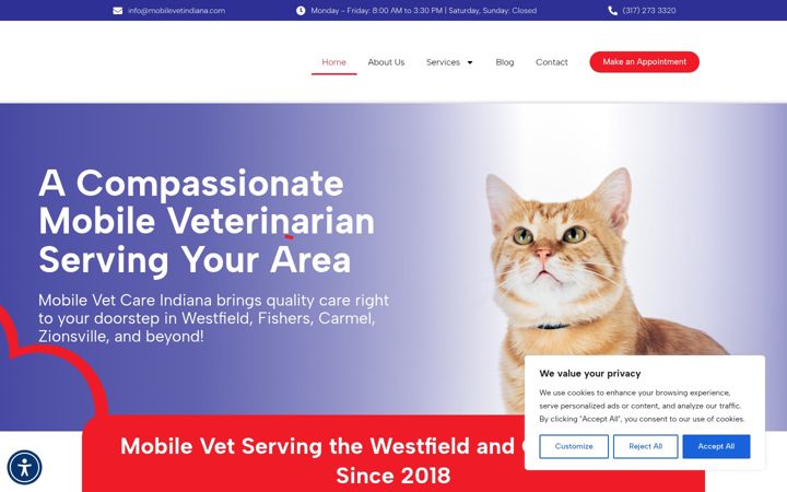 Screenshot of mobilevetindiana.com