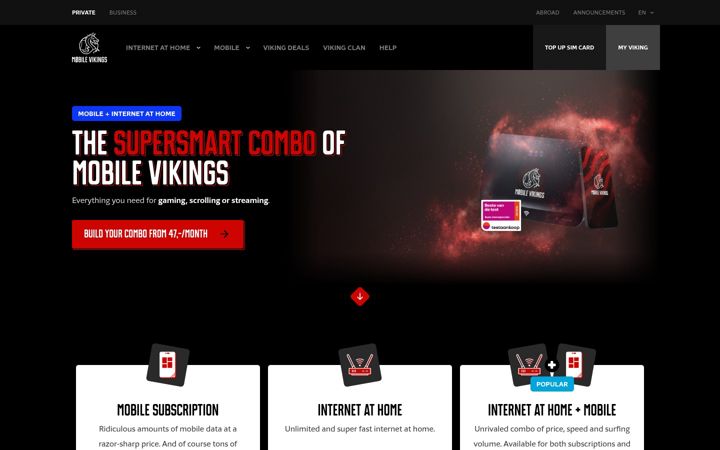 Snimka zaslona za mobilevikings.be