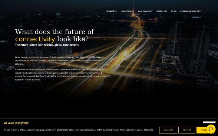 Screenshot of mobileware.com