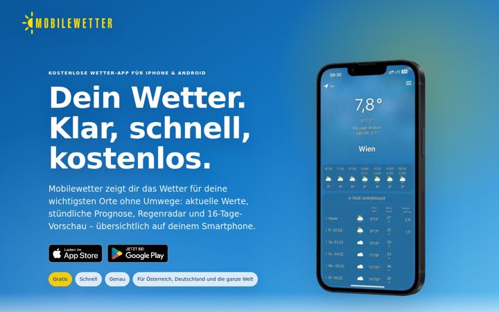 Screenshot of mobilewetter.com