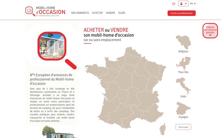 Screenshot of mobilhomedoccasion.com