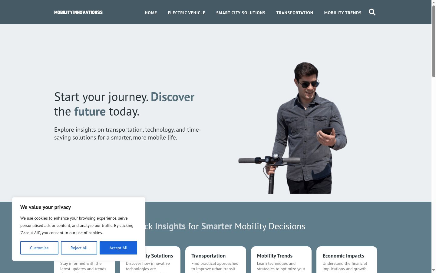 Screenshot of the consent banner shown before any interaction