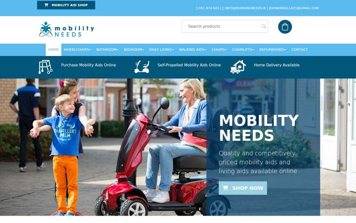 Екранна снимка на mobilityneeds.ie