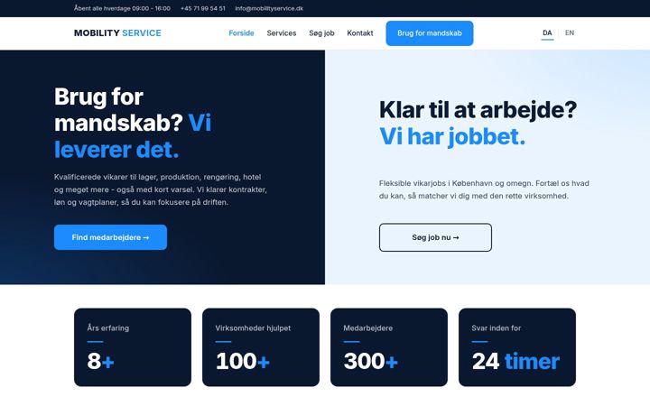 Snímek obrazovky mobilityservice.dk