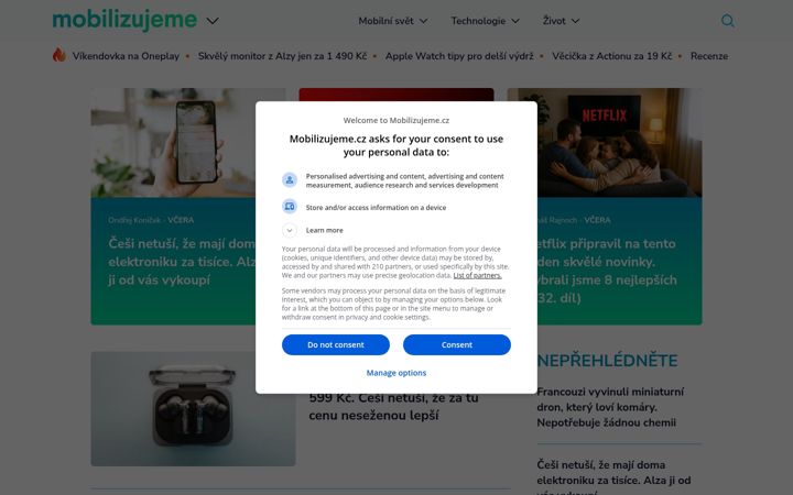 Screenshot of mobilizujeme.cz