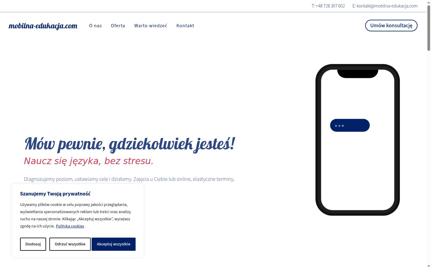 Snímek obrazovky baneru souhlasu zobrazeného před jakoukoli interakcí