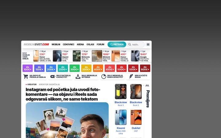 Screenshot of mobilnisvet.com