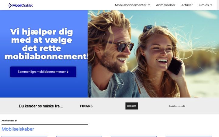 Screenshot of mobiloraklet.dk
