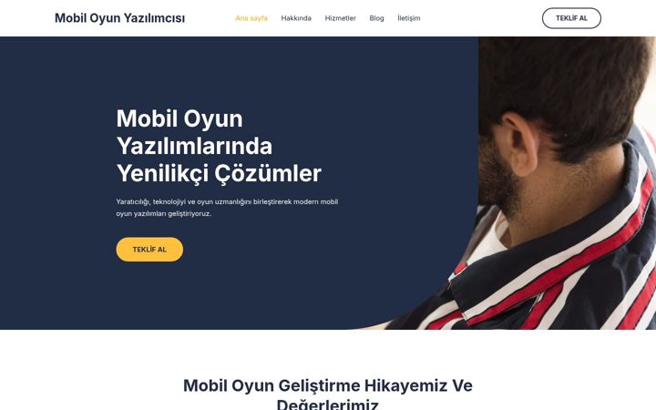 Screenshot of mobiloyundeveloper.com